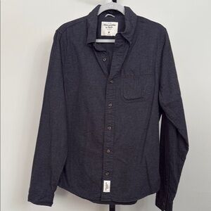 Abercrombie & Fitch Men’s Dark Gray Button-Up Shirt